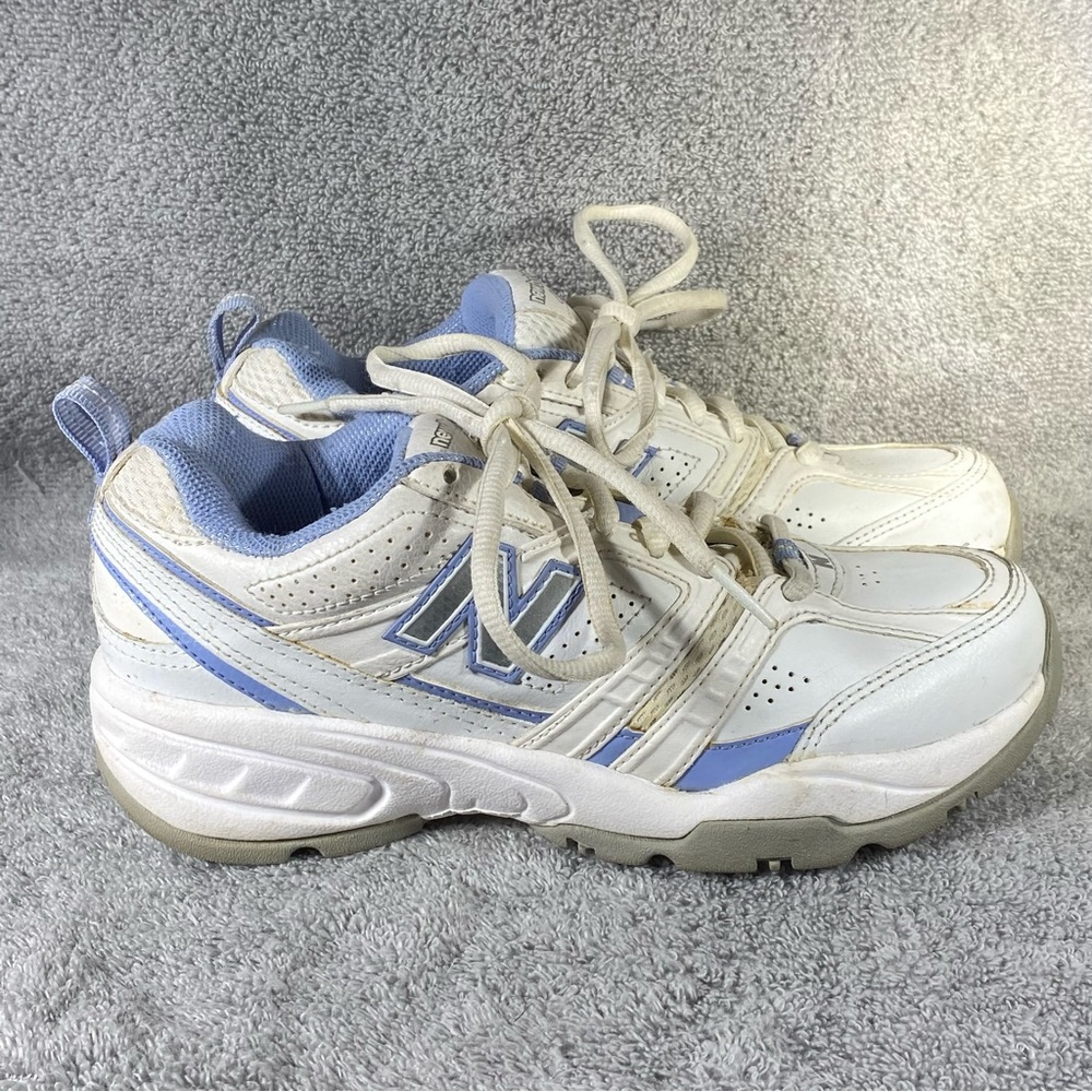 New Balance Women’s Shoes Size 6 Lace Up (409) White Blue Lace Up Sneakers